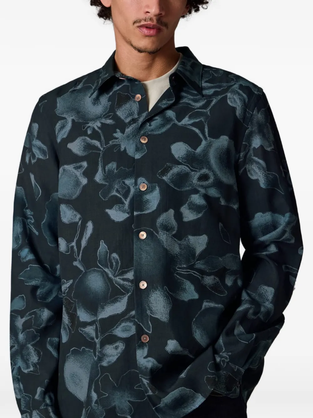 Paul Smith Good Fortune Floral overhemd Blauw