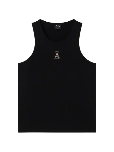 Armani Exchange logo-embroidered tank top