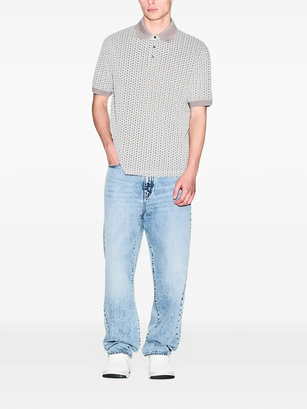 Armani Exchange 패턴 폴로 셔츠