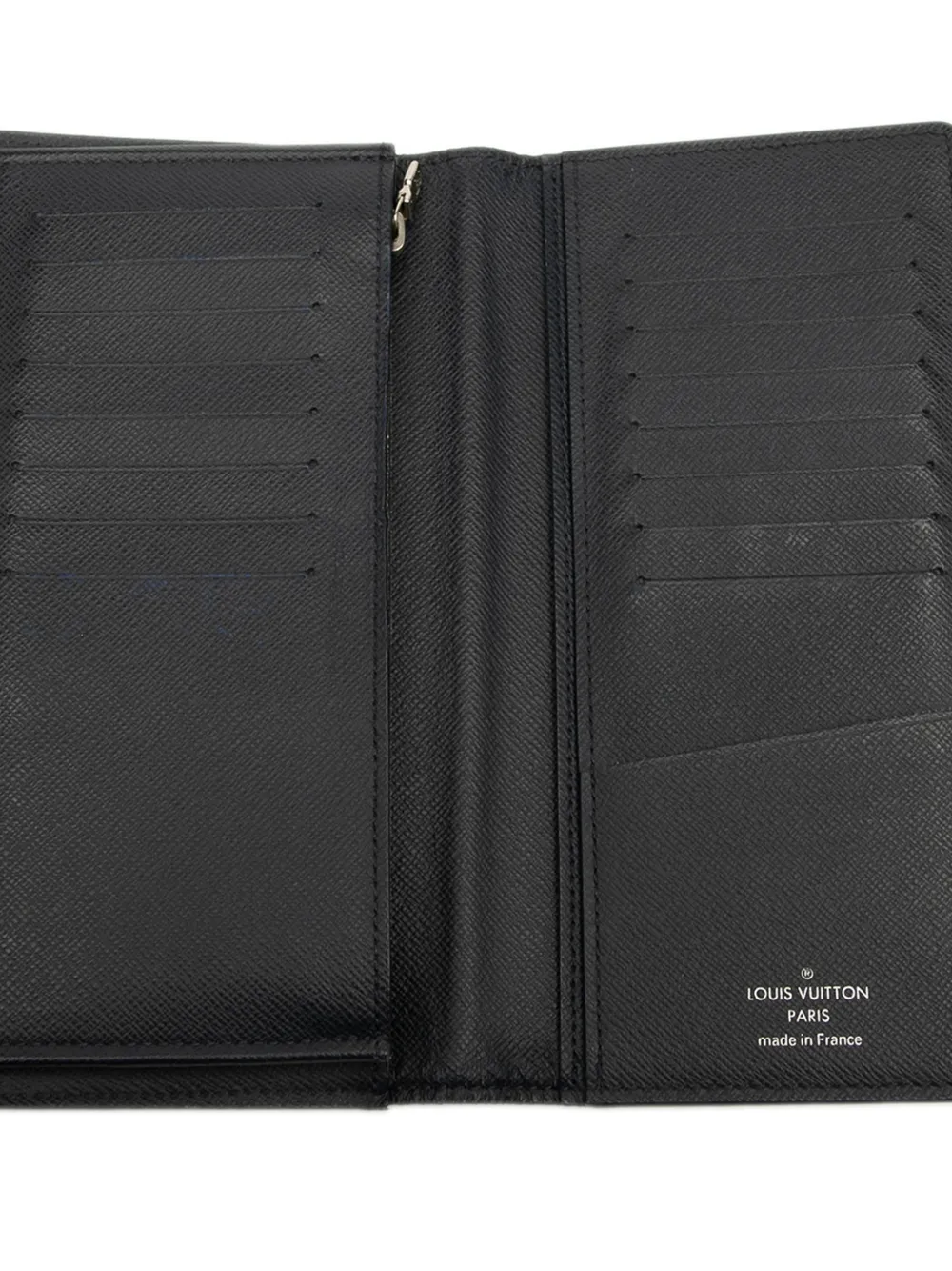 LOUIS VUITTON Pre-owned 2018 Taiga Brazza Wallet Long Wallets In Black
