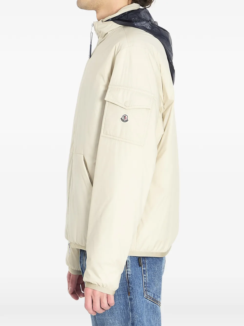 beige padded hooded jacket