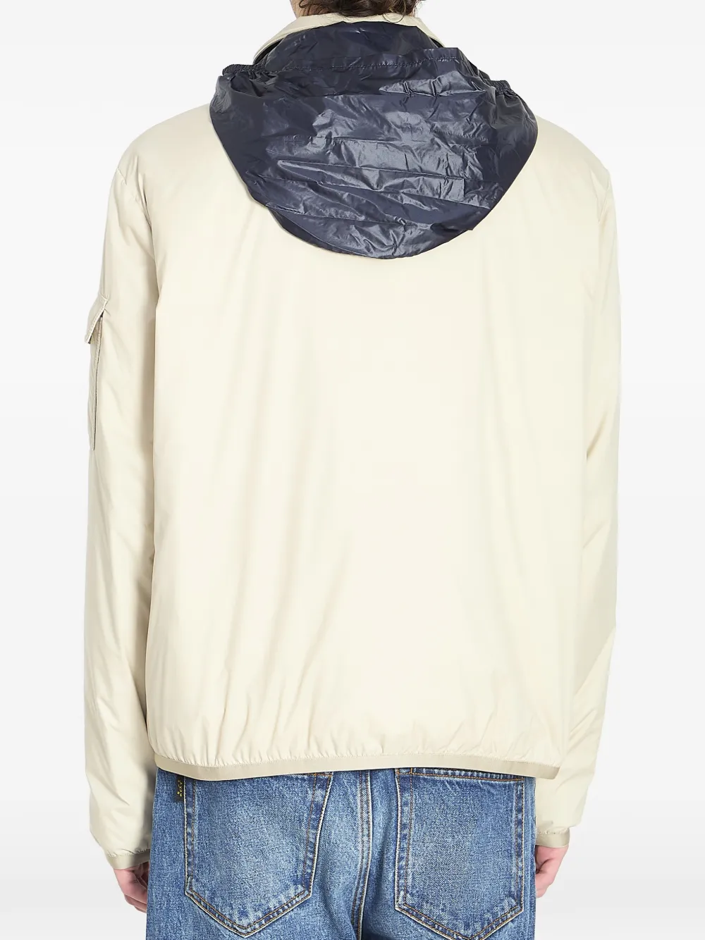 beige padded hooded jacket