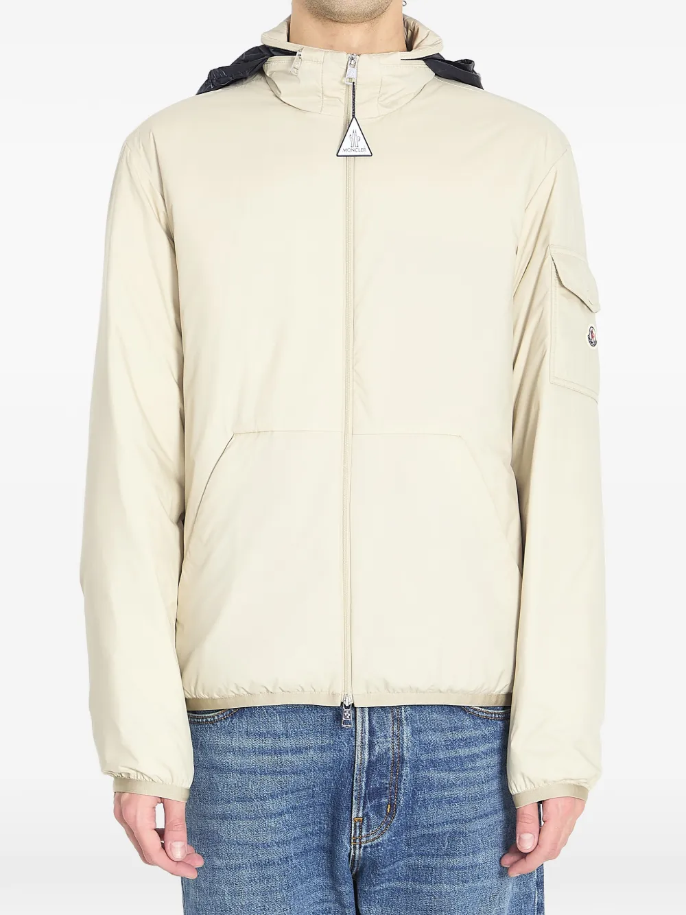 Moncler padded logo patch jacket | neutro | Image 1