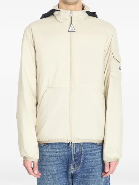 Moncler beige padded hooded jacket