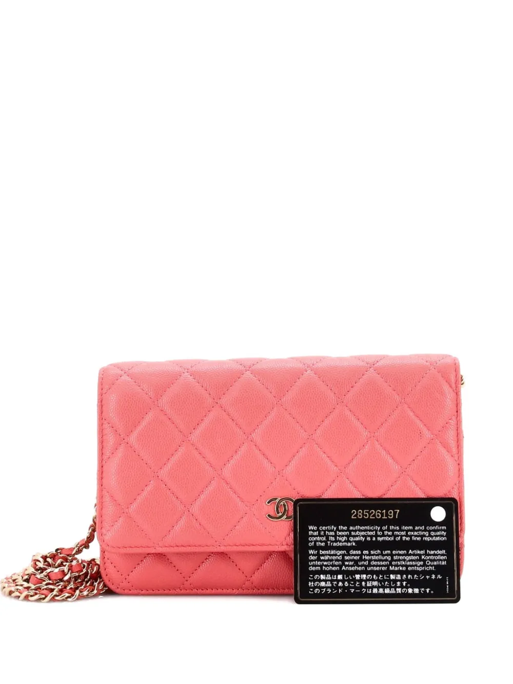 CHANEL Pre-Owned Wallet on Chain Quilted Caviar crossbody bag - Rosa