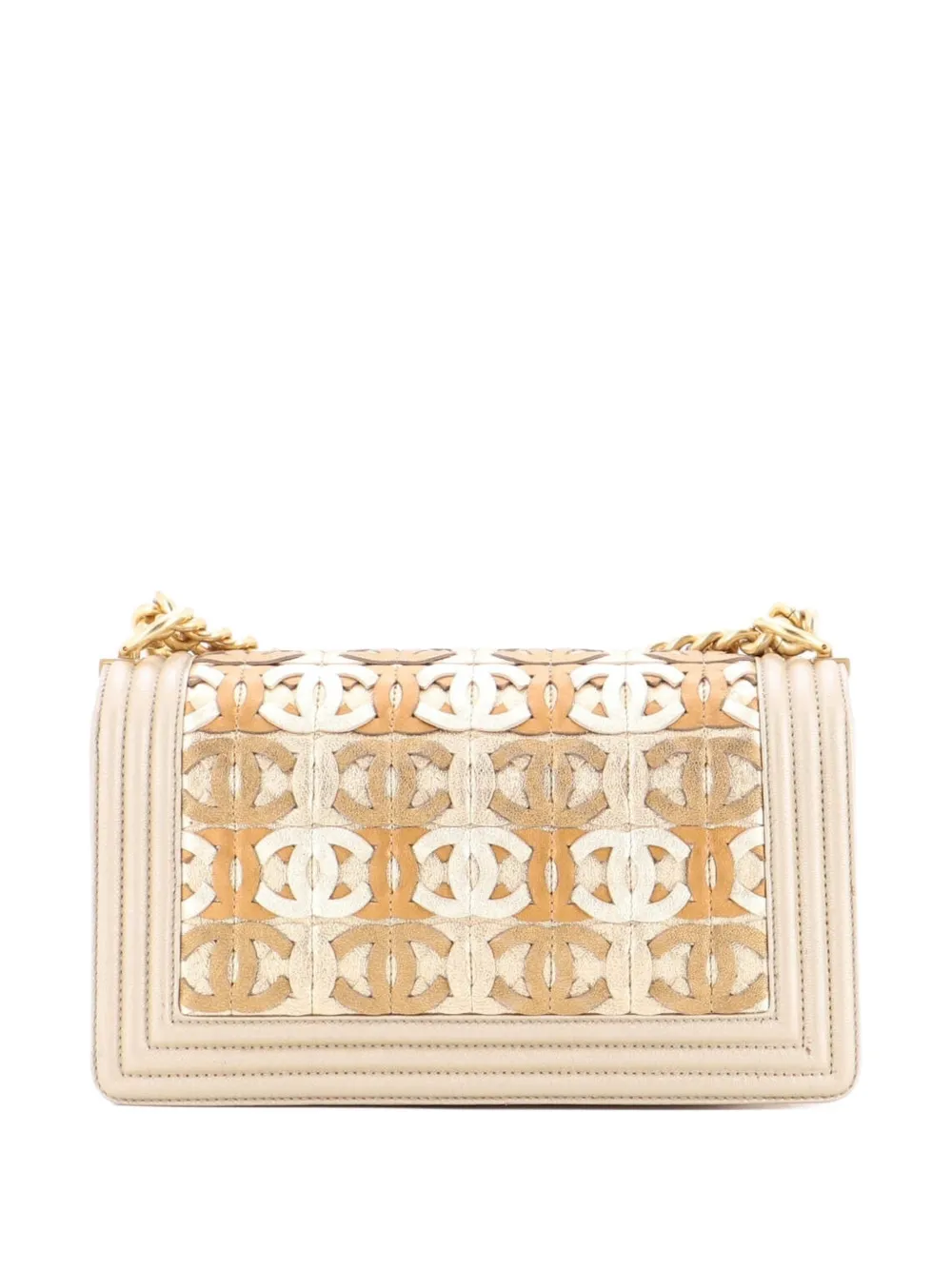 CHANEL Pre-Owned Boy Flap Bag Woven Leather Old Medium shoulder bag - Oro