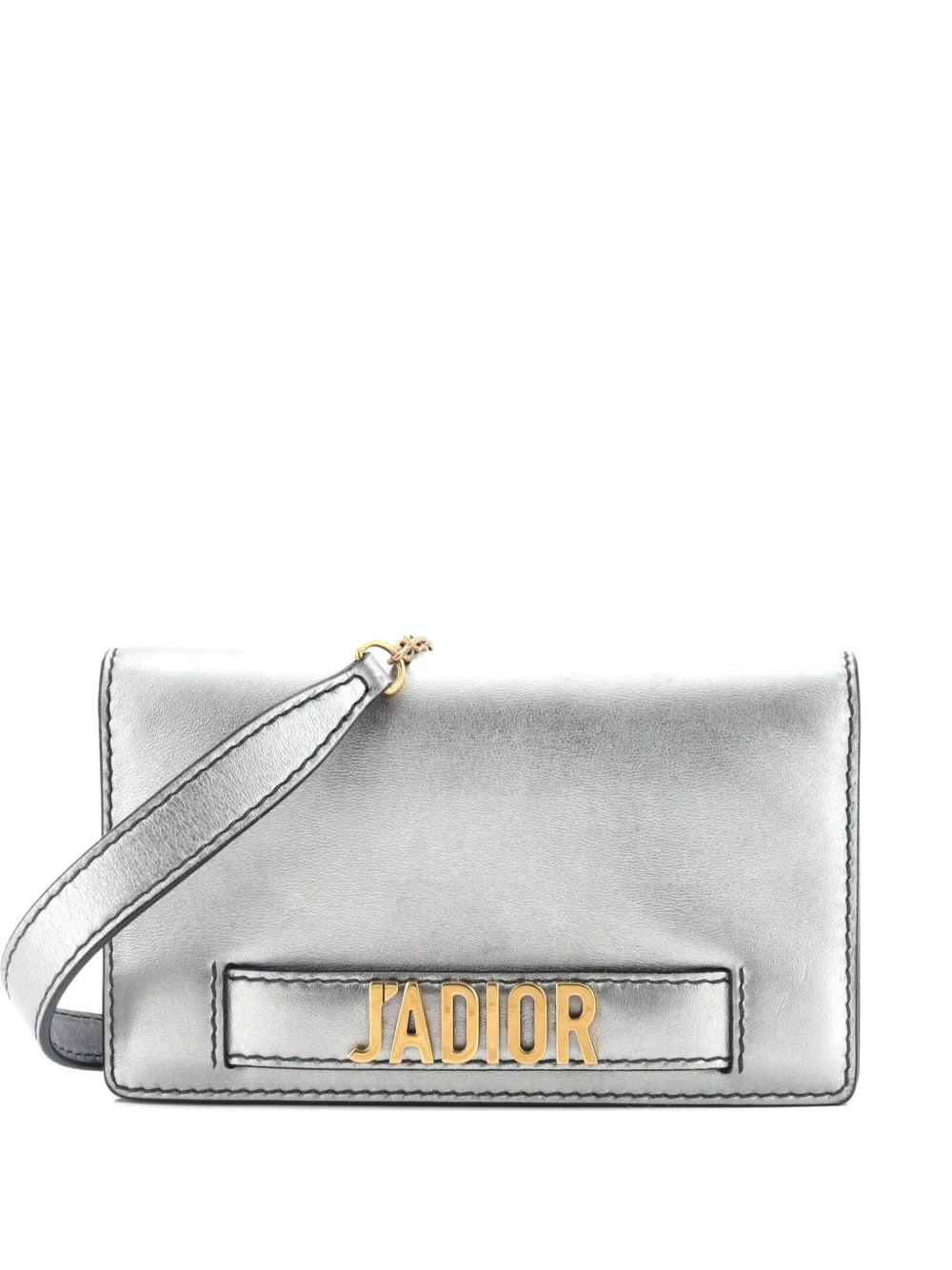 Christian Dior Pre-Owned J'Adior on Chain Leather clutch bag - Argento