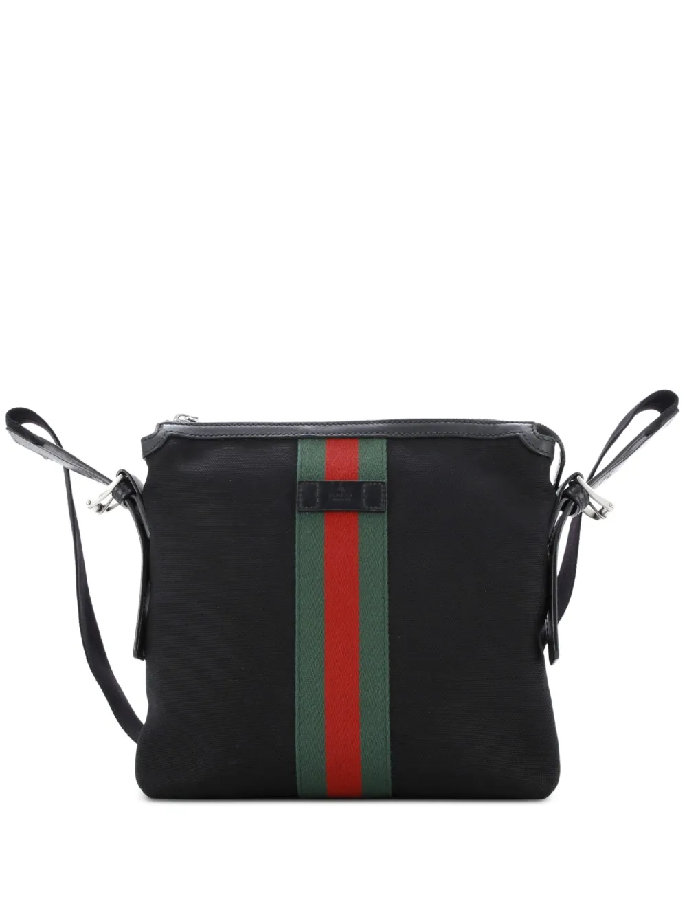 Gucci Pre-Owned Web Messenger Bag Techno Canvas Medium crossbody bag - Nero