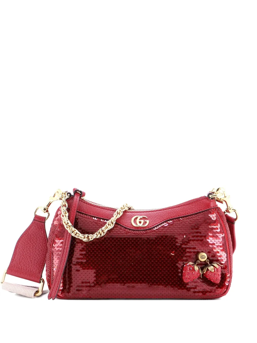 Gucci Pre-Owned Strawberry Ophidia Shoulder Bag Sequins Small crossbody bag - Rosso