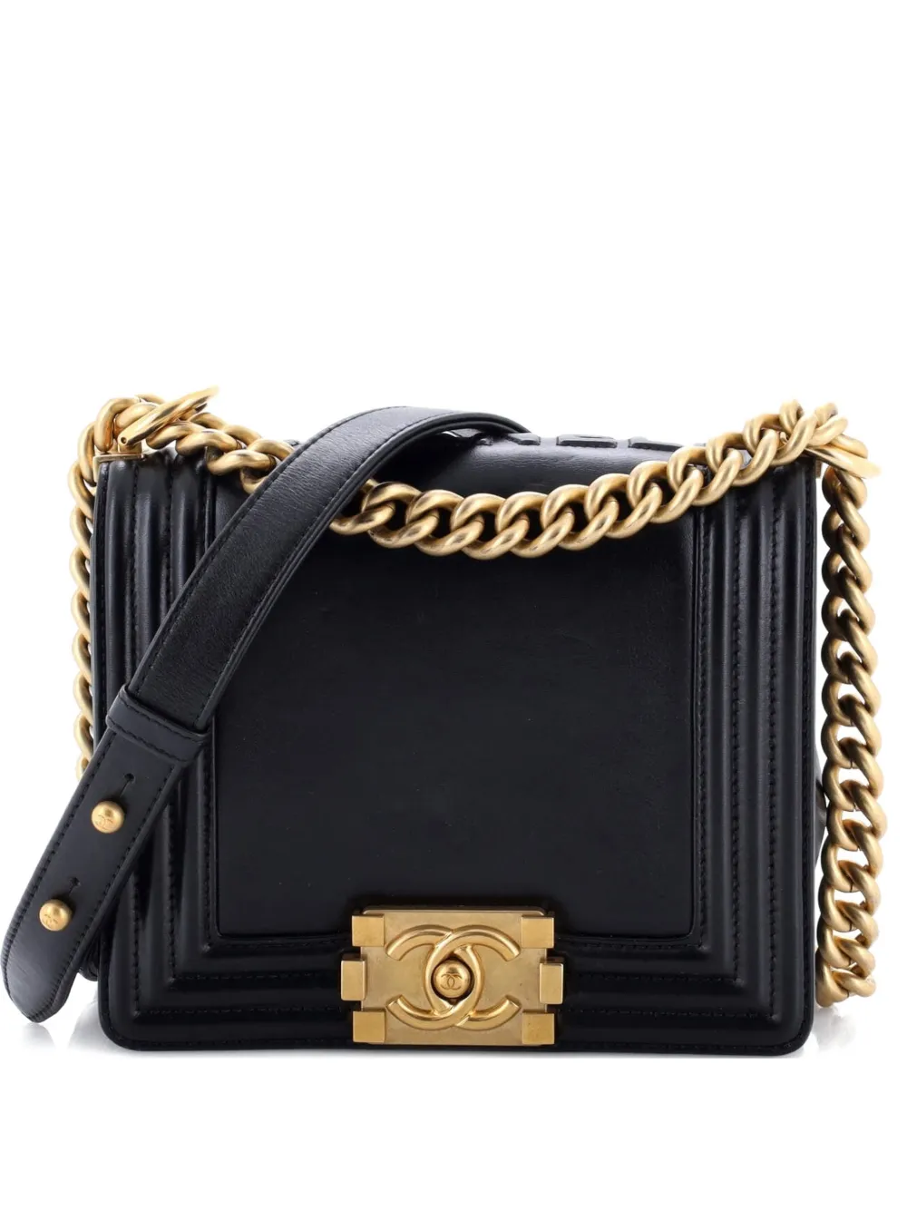 CHANEL Pre-Owned Reverso Square Boy Flap Bag Calfskin Small crossbody bag - Nero