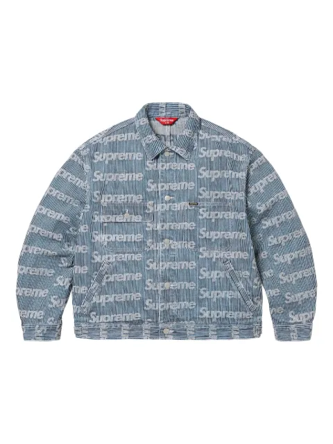 Supreme chamarra de mezclilla con logo estampado