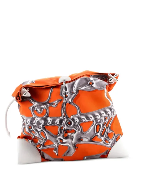 Hermès Pre-Owned Silky City Bag Printed Silk and Leather PM crossbody bag