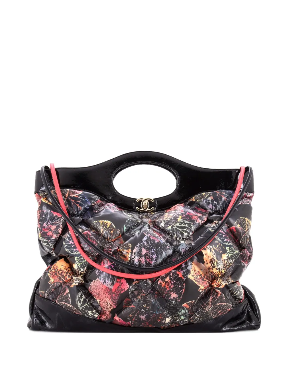 CHANEL Pre-Owned 31 Shopping Bag Quilted Printed Puffy Leather XL satchel - Black