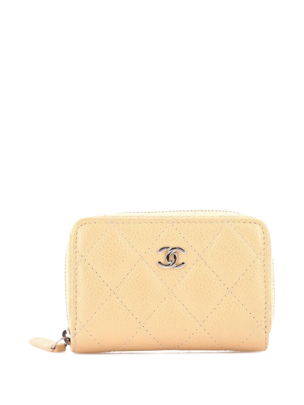 CHANEL Pre-Owned CC Zip Coin Purse Quilted Caviar Small pouch - Toni neutri