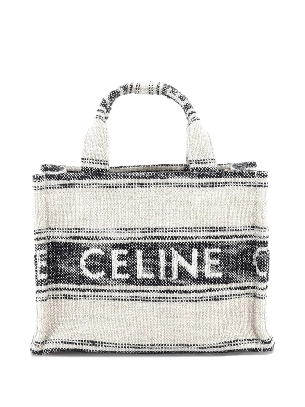 Celine Pre-Owned Cabas Thais Tote Striped Jacquard Textile Small satchel | Pre-Owned | Image 2
