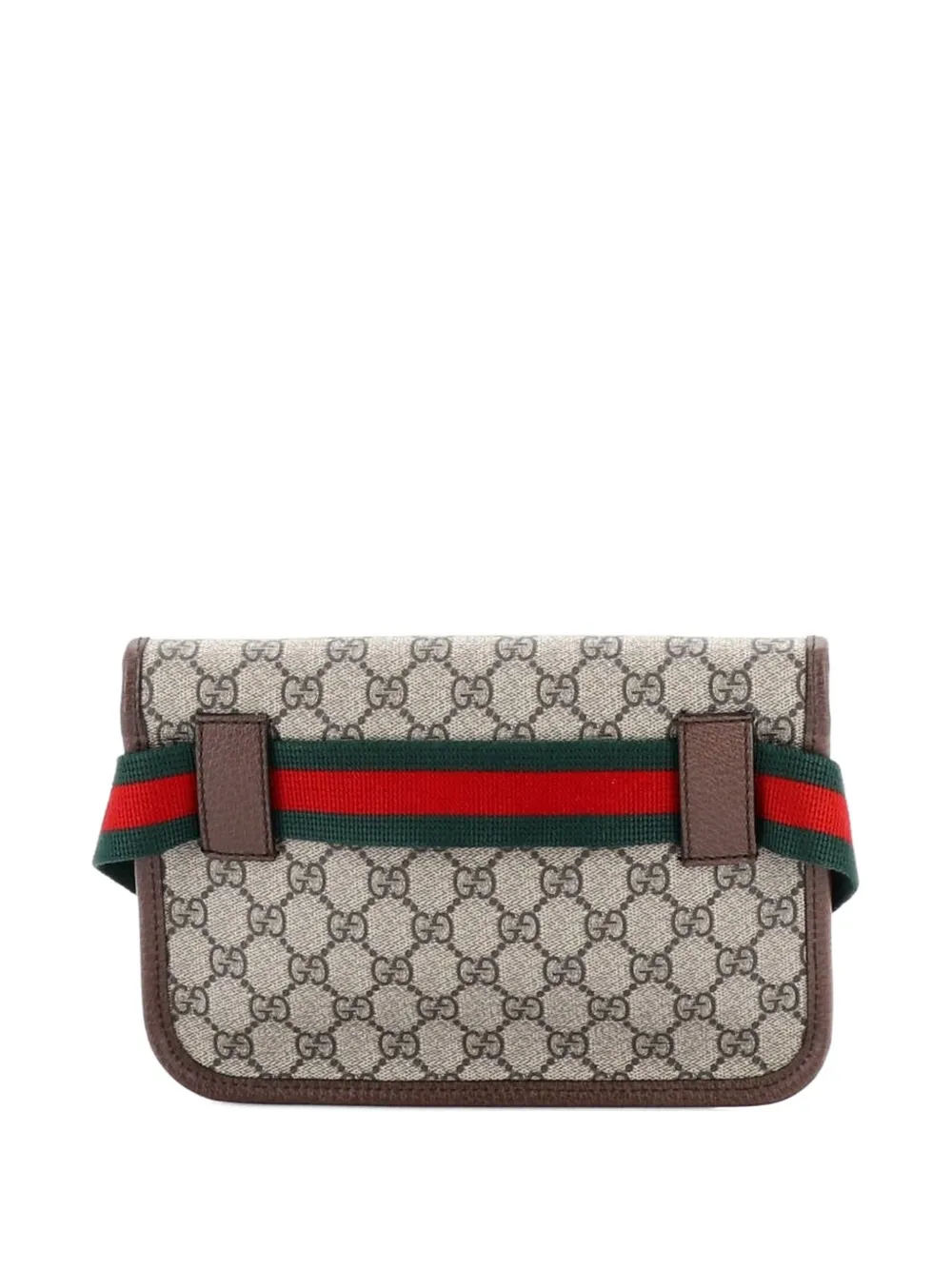 Pre-owned Gucci Neo Vintage Flap Gg Coated Canvas Belt Bag In Brown