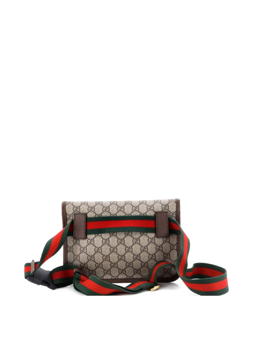 Pre-owned Gucci Neo Vintage Flap Gg Coated Canvas Belt Bag In Brown