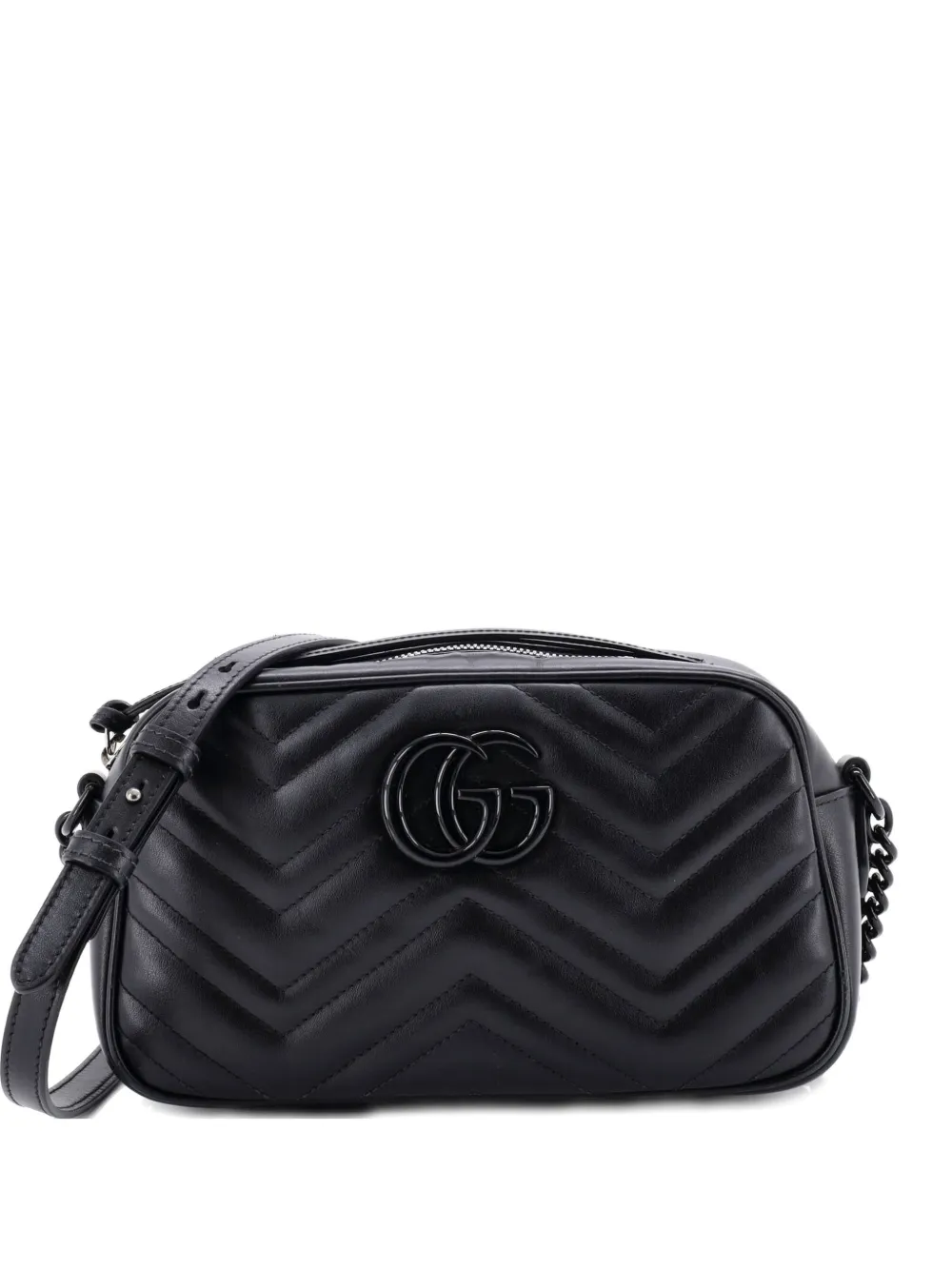 Gucci Pre-Owned GG Marmont Monochrome Shoulder Bag Matelasse Leather Small crossbody bag - Nero