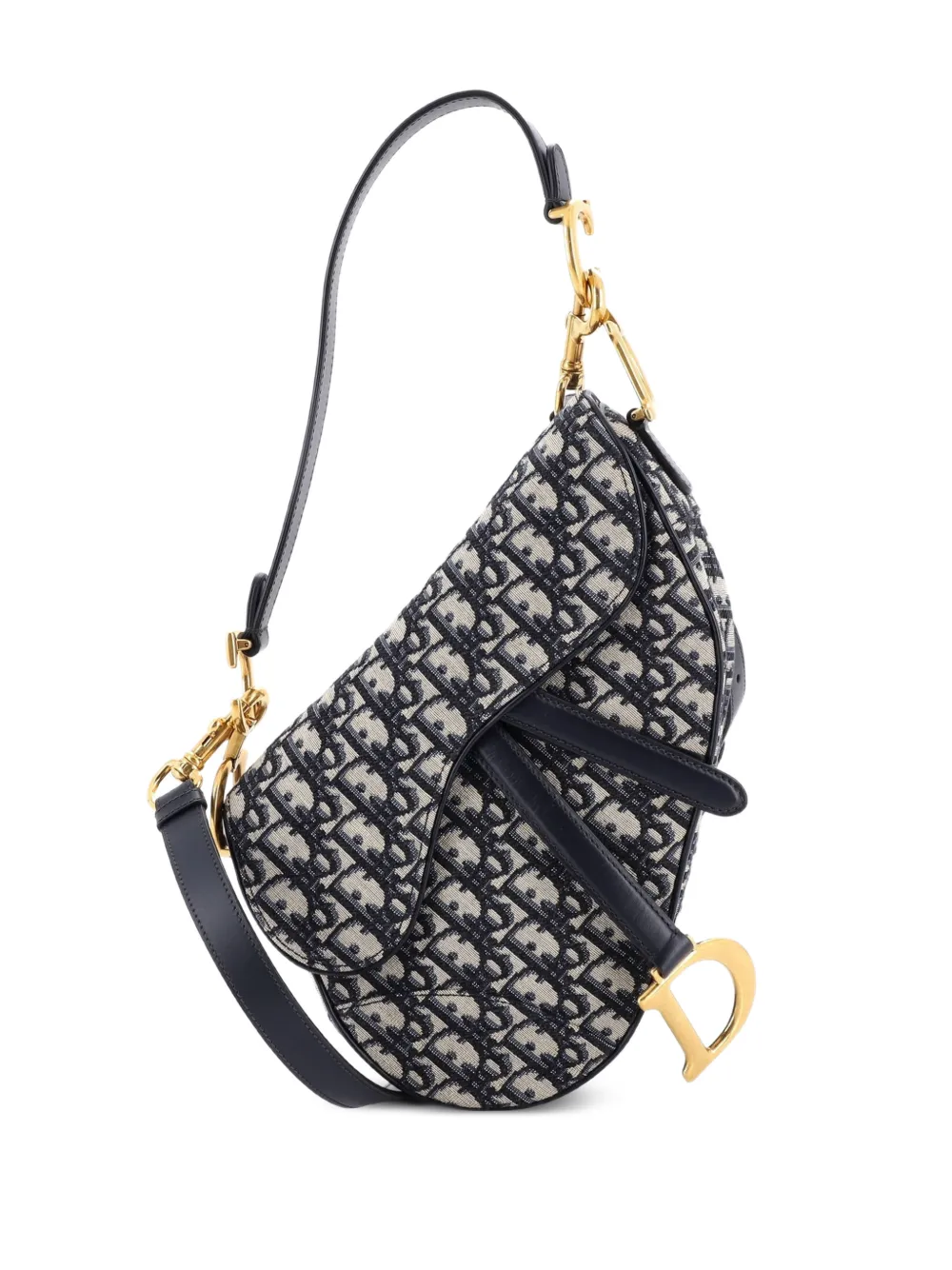 Christian Dior Pre-Owned Saddle Handbag with Strap Oblique Canvas Medium shoulder bag - Blu