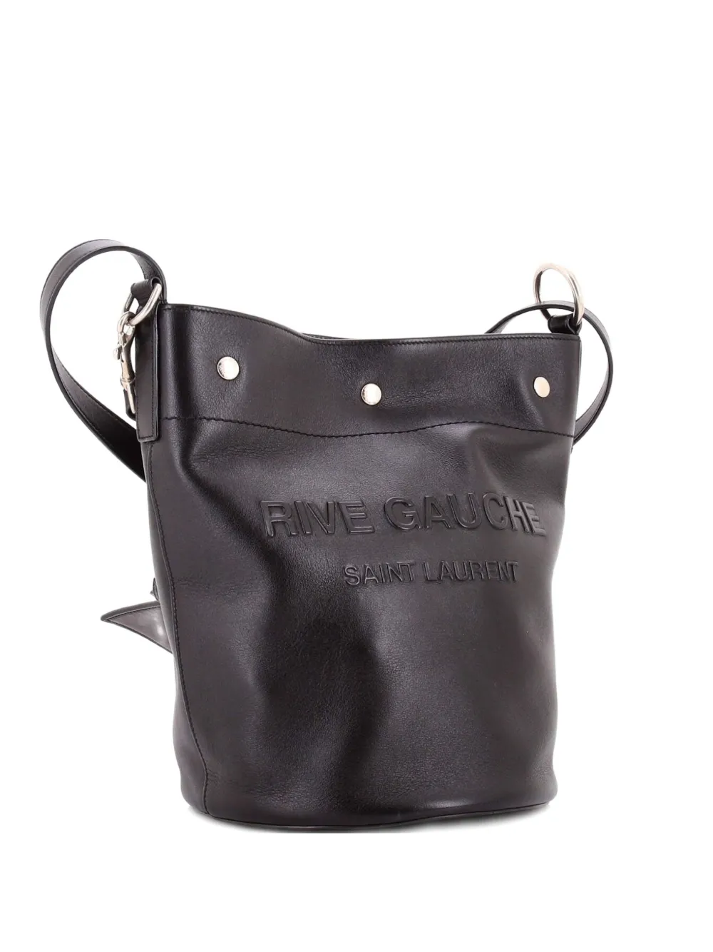 Saint Laurent Pre-Owned Rive Gauche Debossed Leather bucket bag | Black | Image 1