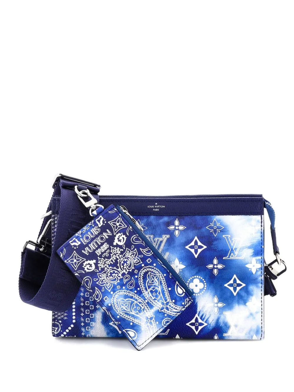 Louis Vuitton Pre-Owned Gaston Wearable Wallet Limited Edition Monogram Bandana Leather crossbody bag - Blu