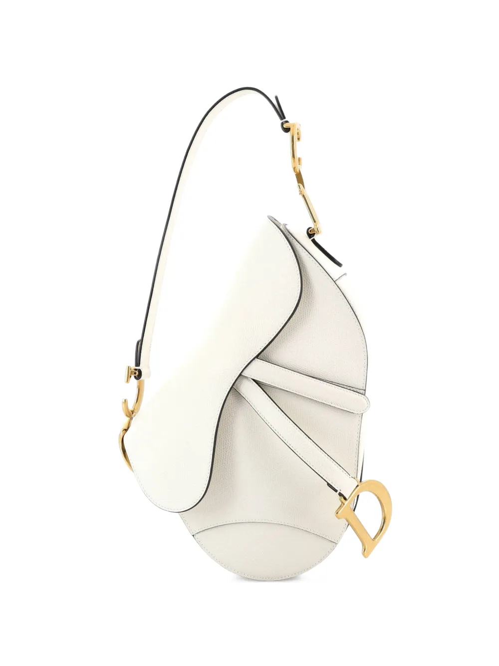 Christian Dior Pre-Owned Saddle Handbag Leather Medium shoulder bag - Bianco