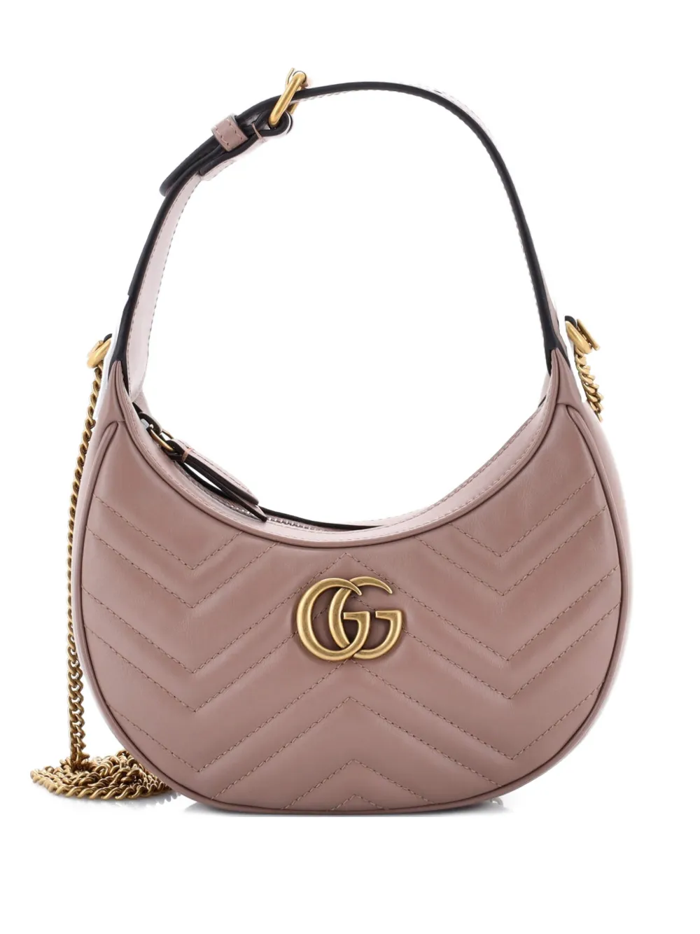 Gucci Pre-Owned GG Marmont Half Moon Matelasse Leather Mini hobo bag - Toni neutri