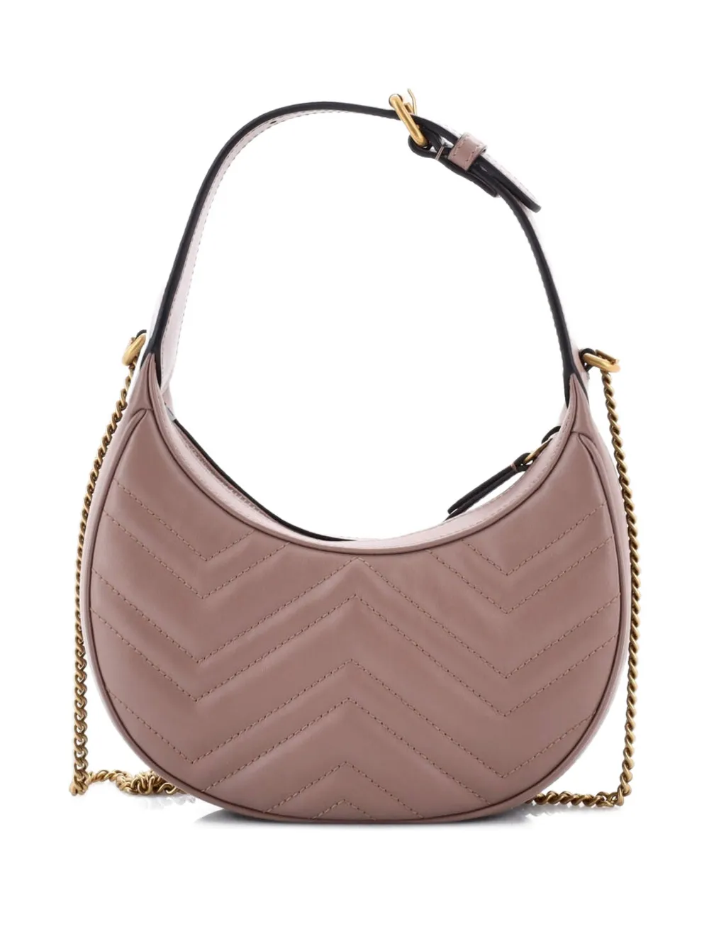 Gg Marmont Half Moon Matelasse Leather Mini Hobo Bag