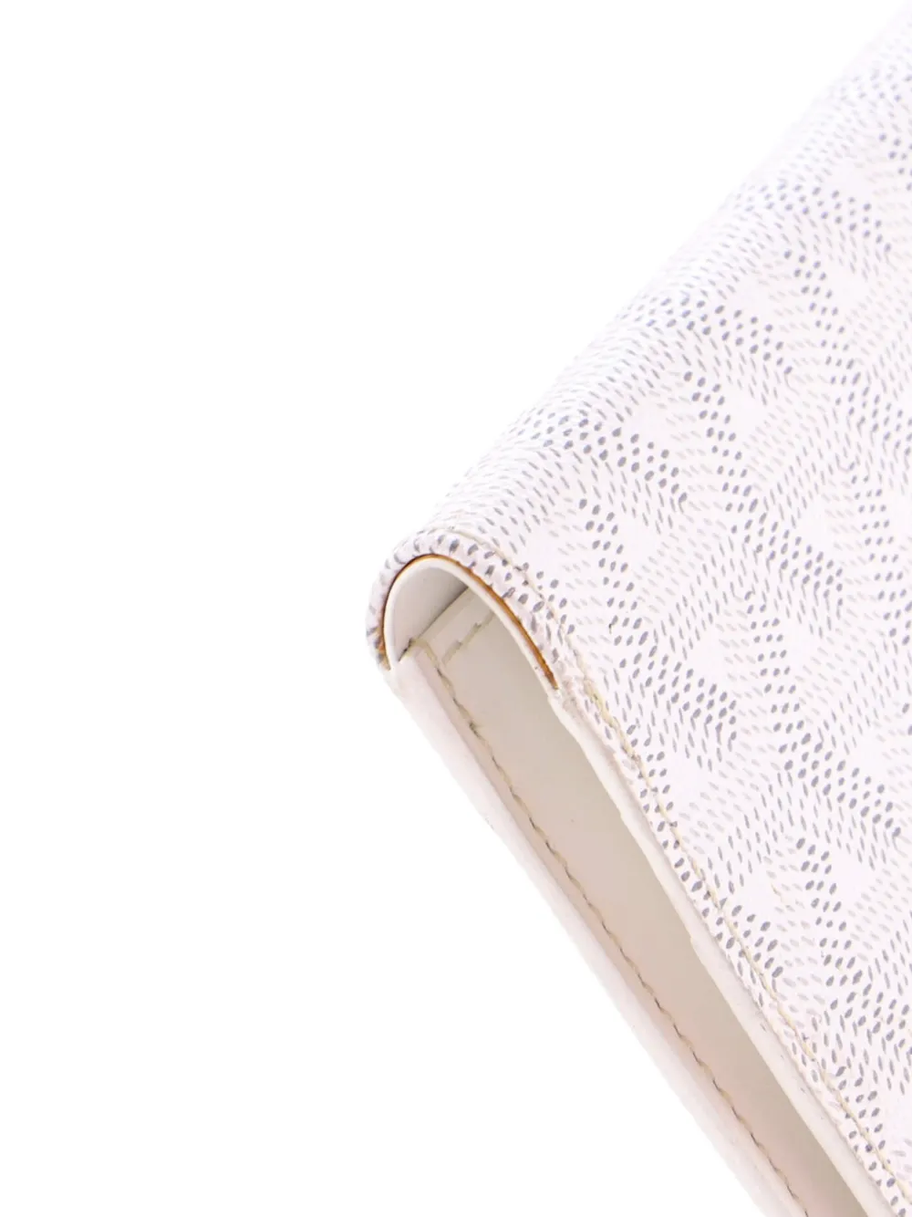Pre-owned Goyard Saint Roch Wallet Coated Canvas Small Wallets In White