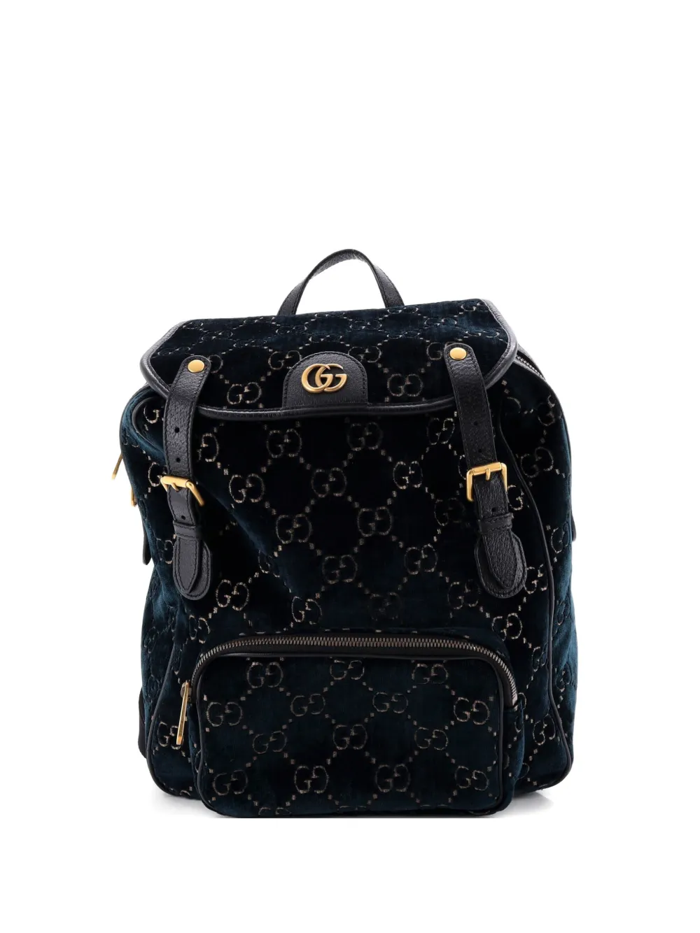 Pre-owned Gucci Gg Marmont Gg Velvet Small Backpack In Blue