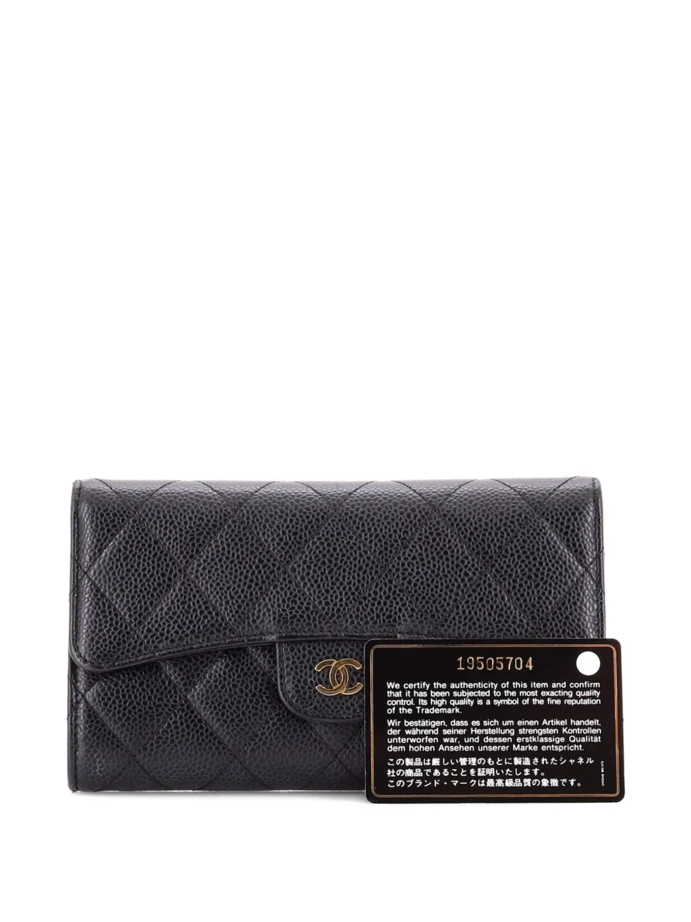 CHANEL Pre-Owned L-Flap Wallet Quilted Matte Caviar Long small wallets - Nero