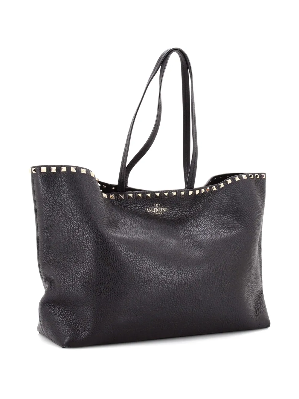 Valentino Garavani Pre-Owned Rockstud Shopper Leather Large tote bag - Nero