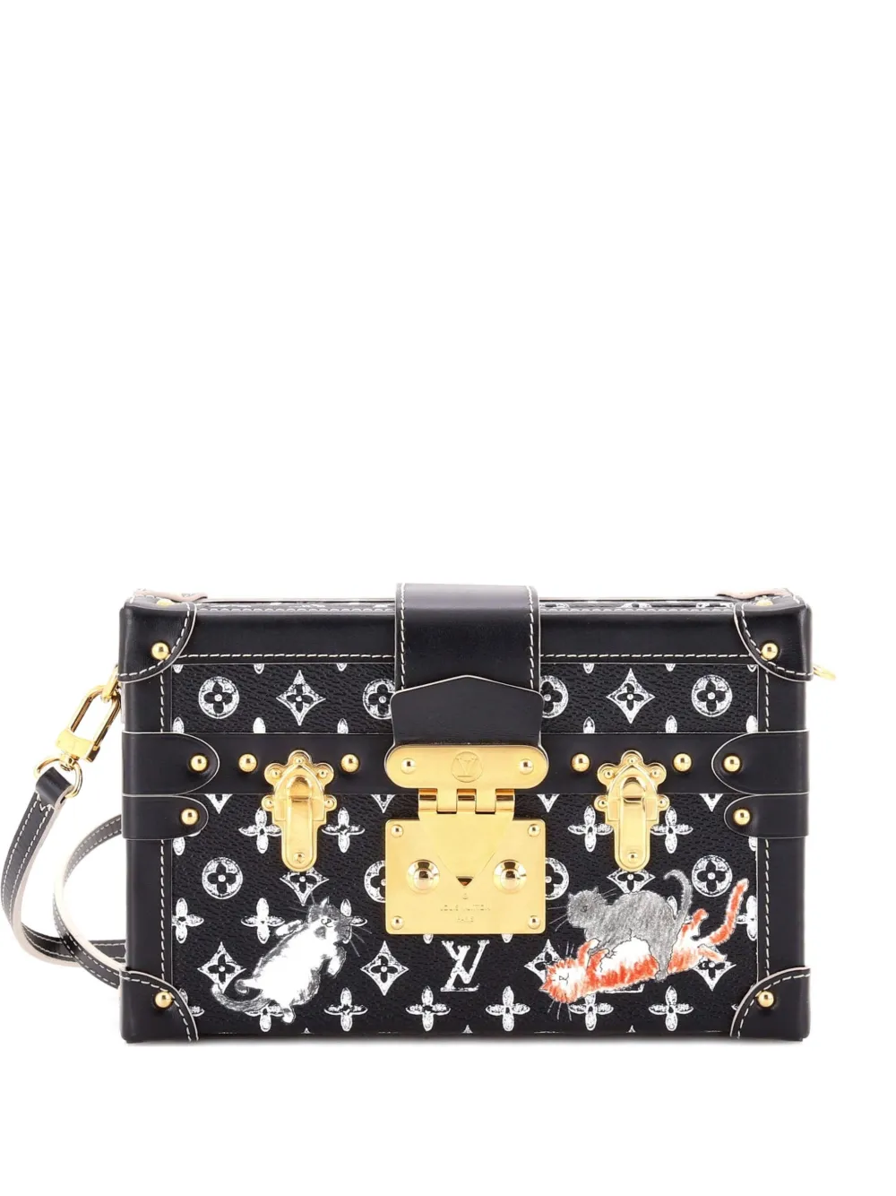 Louis Vuitton Pre-Owned Petite Malle Handbag Limited Edition Grace Coddington Catogram Canvas shoulder bag - Nero