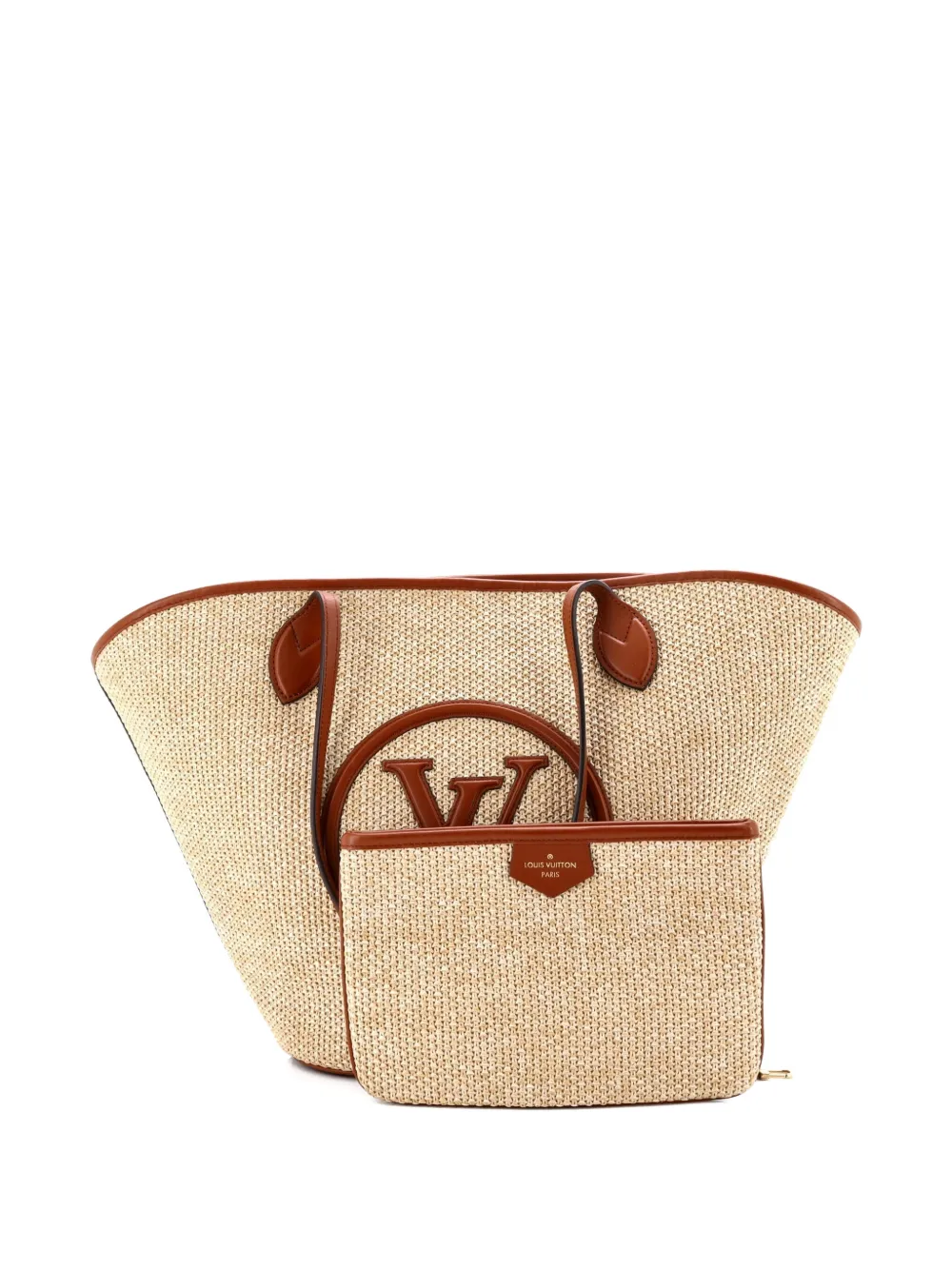 Louis Vuitton Pre-Owned Saint Jacques NM Handbag Raffia and Leather shoulder bag - Marrone