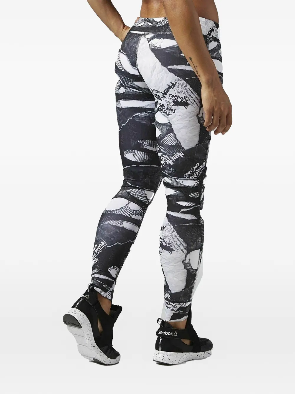  Reebok Dance Shredded Punk Leggings - Black 