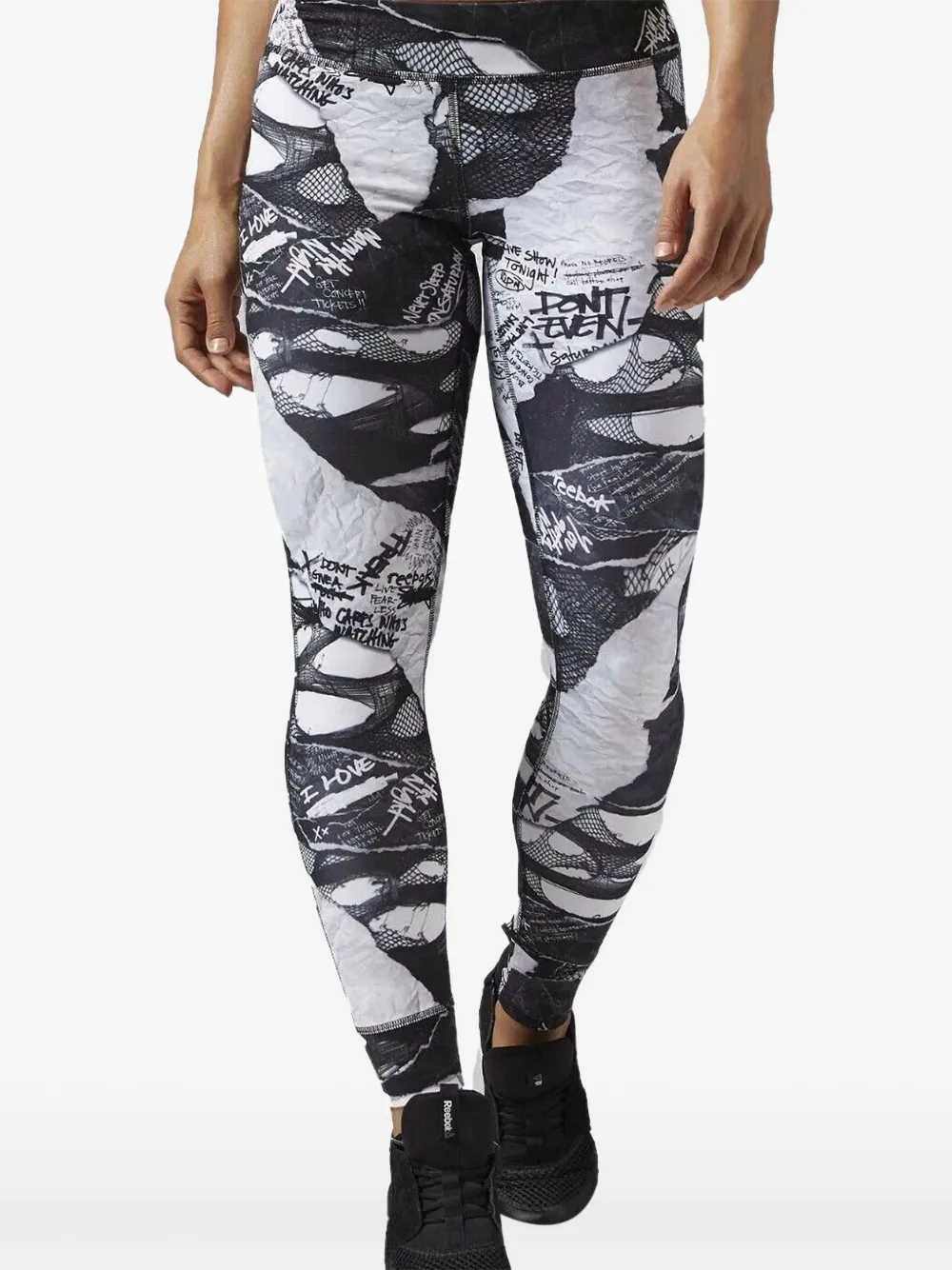 Reebok Dance Shredded Punk Leggings - Schwarz