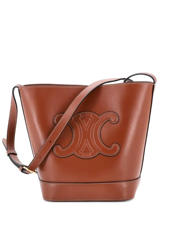 Celine Pre-Owned Cuir Triomphe レザーバケットバッグ S | ブラウン 