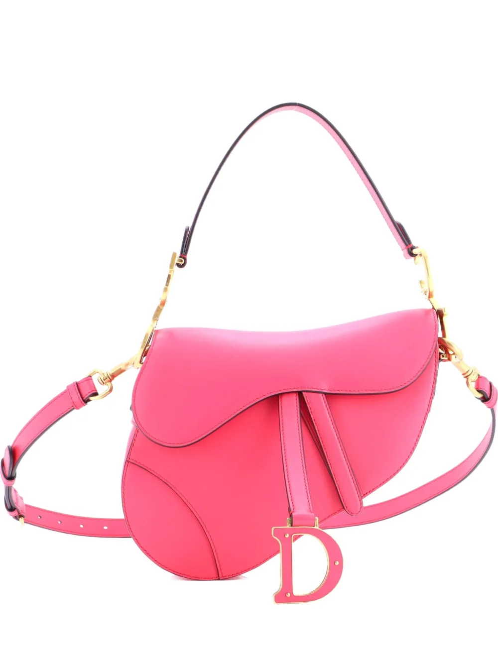 Christian Dior Pre-Owned Saddle Handbag with Strap Leather Medium shoulder bag - Rosa