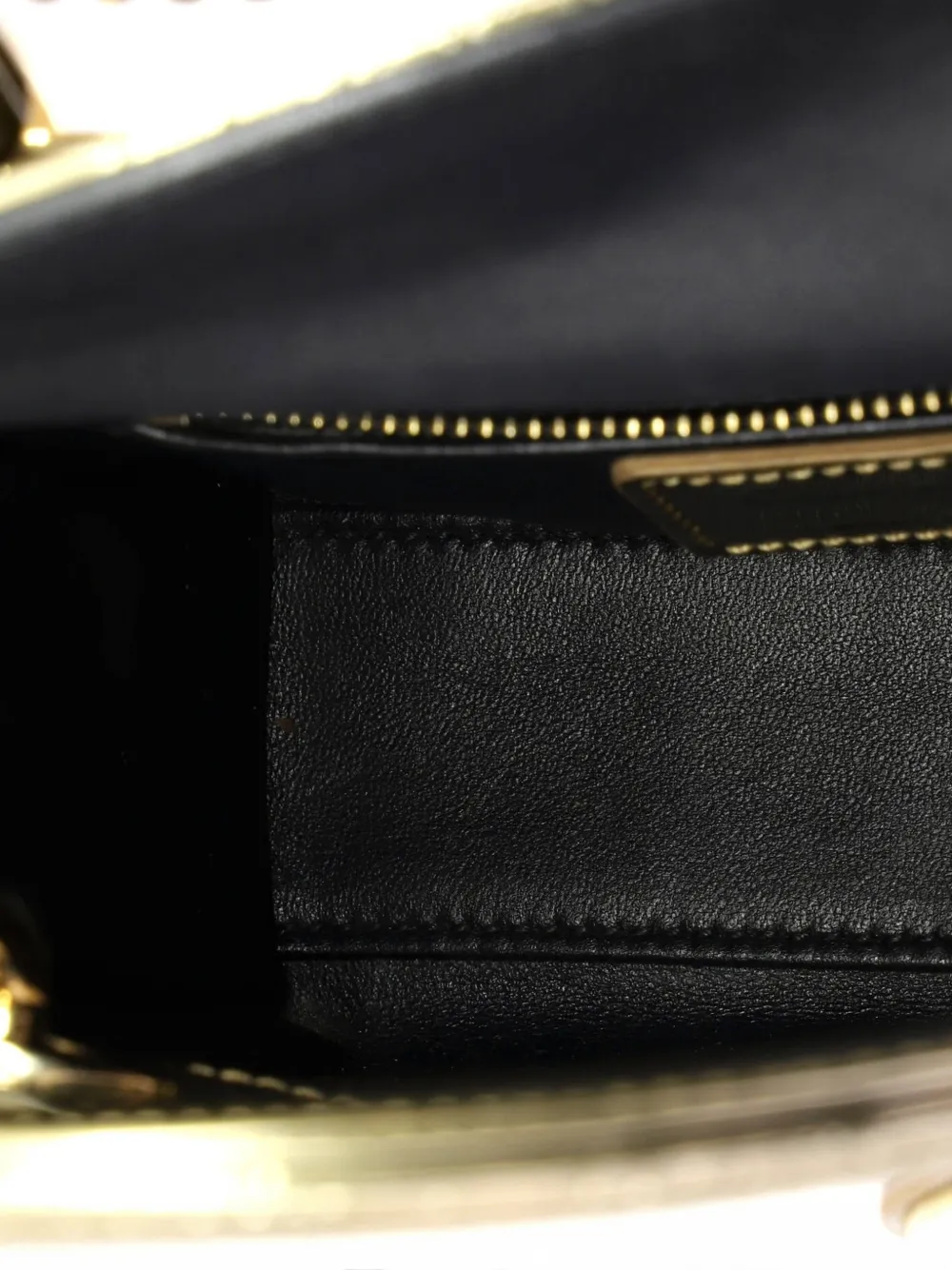 Pre-owned Dior Lady  Chain Bag Cannage Quilt Patent Mini Satchel In Gold