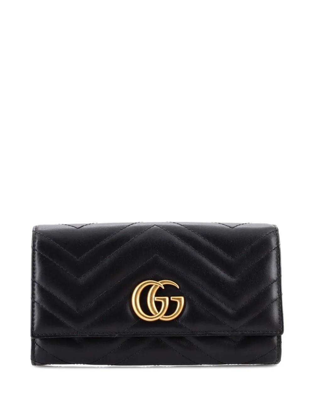Gucci Pre-Owned GG Marmont Continental Wallet Matelasse Leather small wallets - Nero