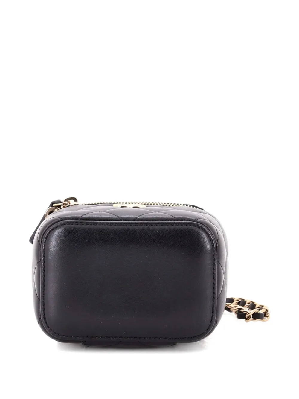 Camellia Bow Vanity Case With Chain Quilted Lambskin Mini Crossbody Bag