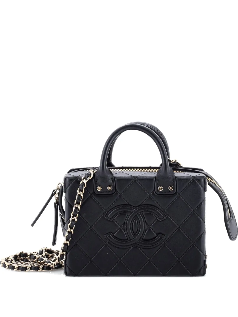 CHANEL Pre-Owned CC Square Convertible Vanity Case Quilted Calfskin Small shoulder bag - Nero