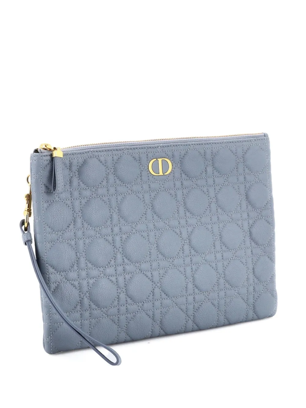 Christian Dior Pre-Owned Caro Daily Pouch Cannage Quilt Calfskin clutch bag - Grey