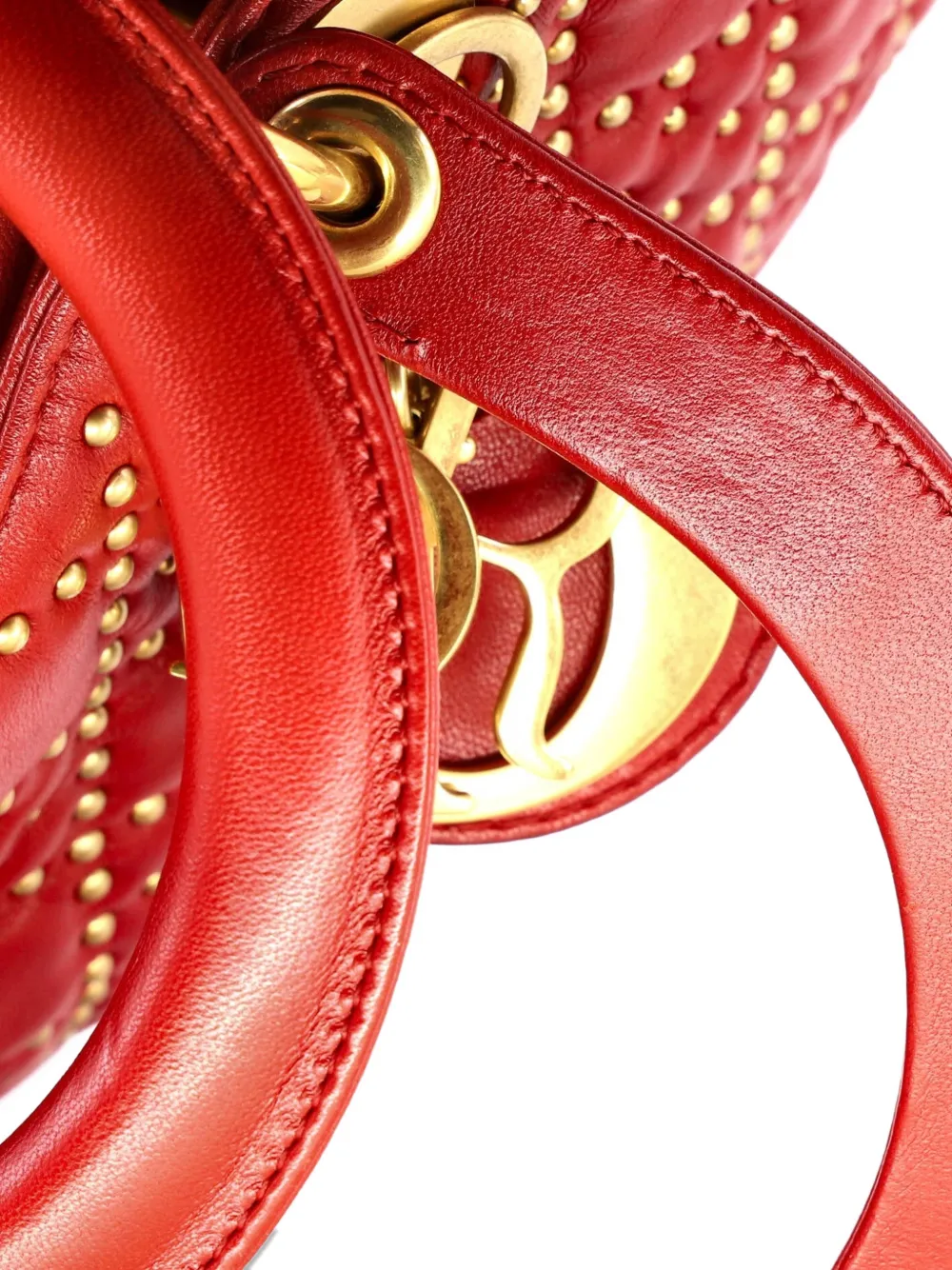 Supple Lady Dior Bag Cannage Studded Lambskin Medium Satchel