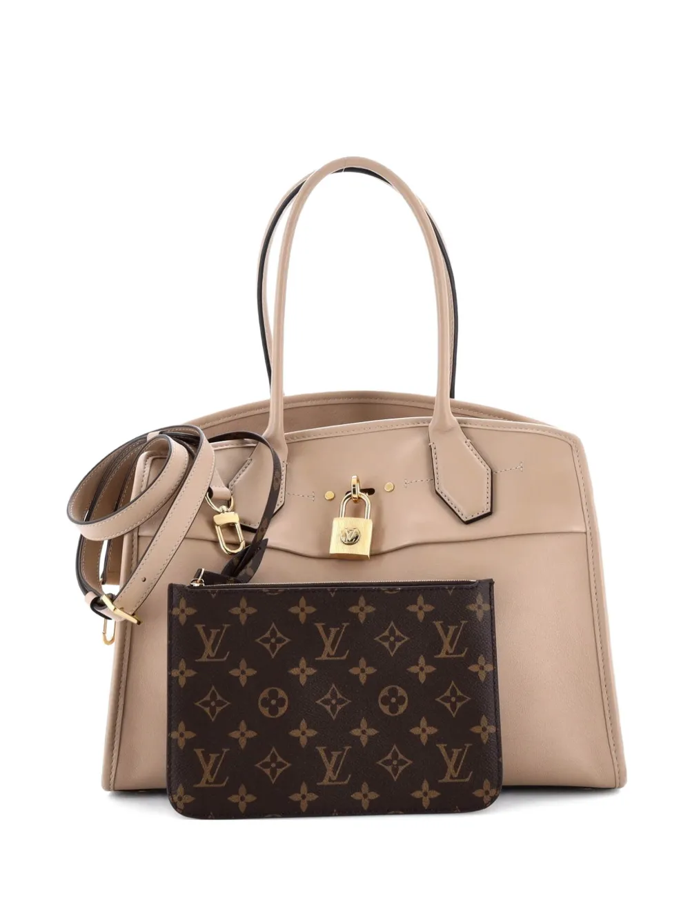 Louis Vuitton Pre-Owned City Steamer Soft Handbag Leather MM shoulder bag - Toni neutri