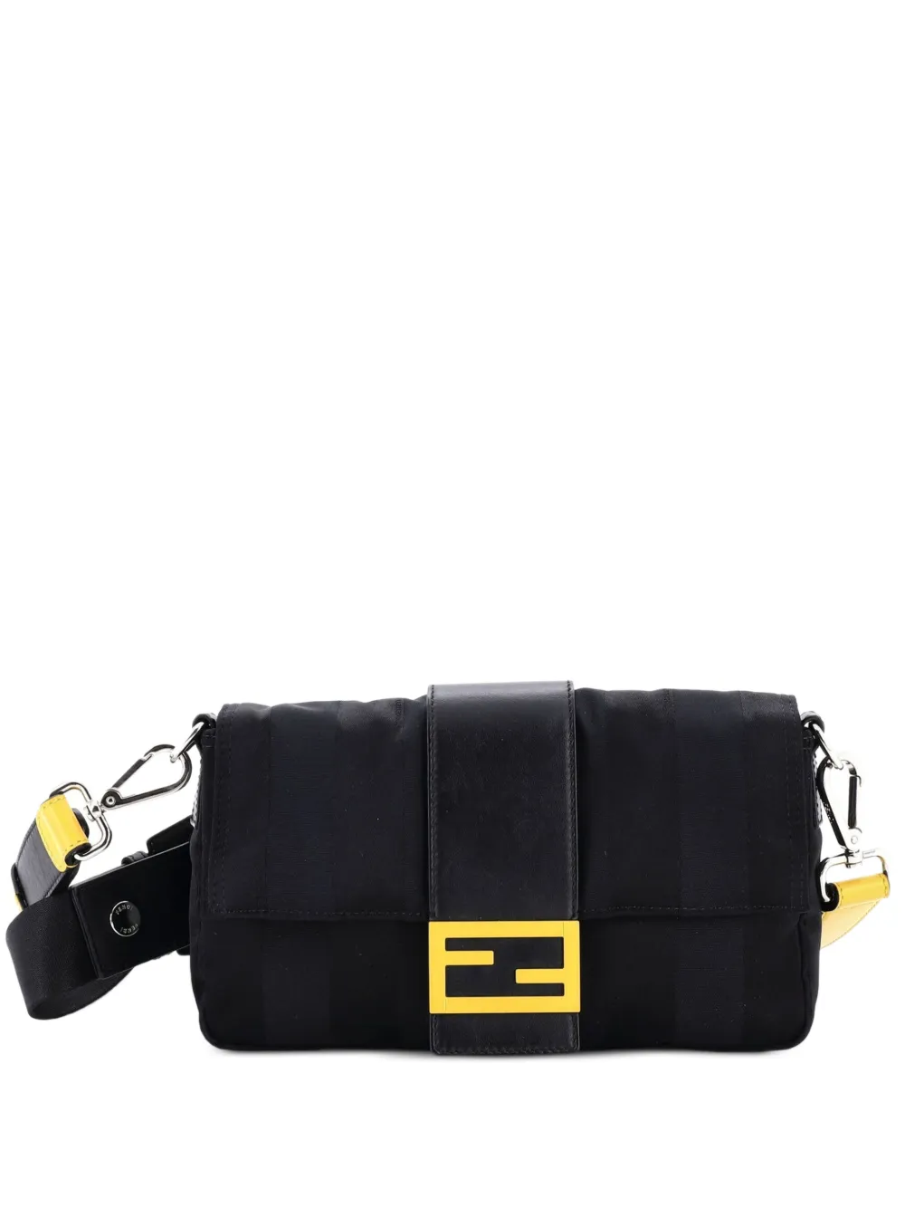 Fendi Pre-Owned Baguette Convertible Printed Nylon Medium belt bag - Nero