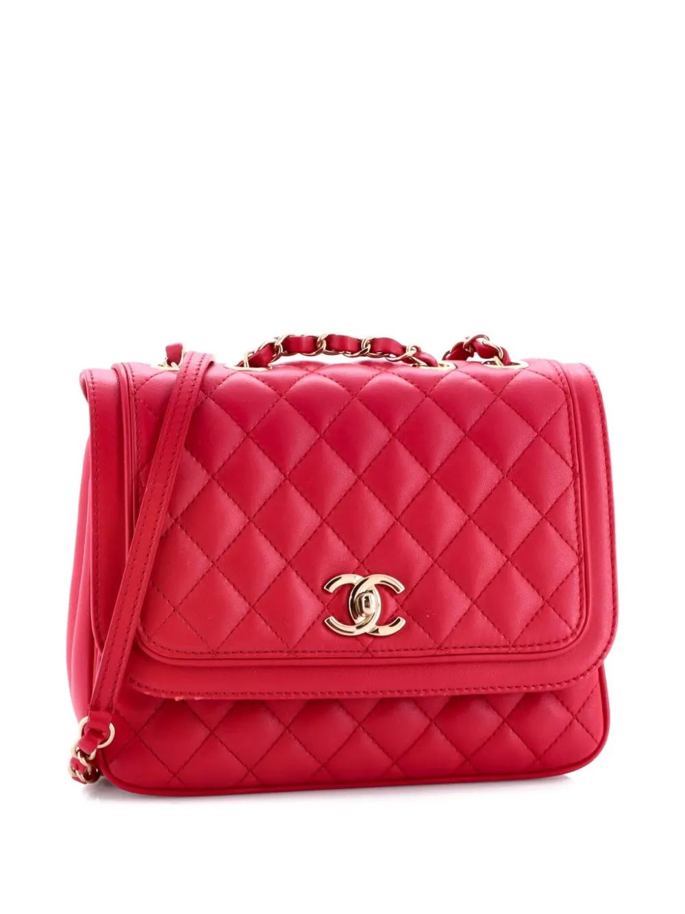 CHANEL Pre-Owned Lovely Day Square Flap Bag Quilted Lambskin Medium crossbody bag - Rosa