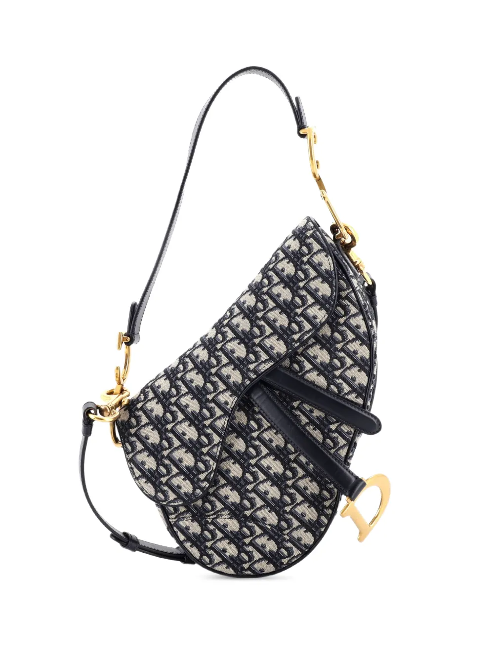 Christian Dior Pre-Owned Saddle Handbag with Strap Oblique Canvas Medium shoulder bag - Blu