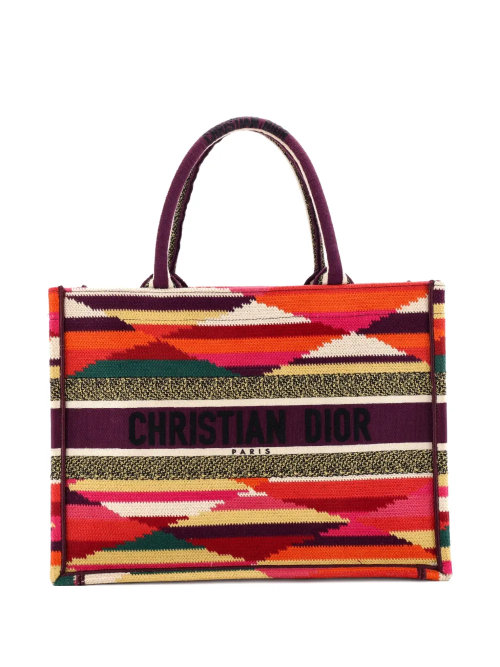 Christian Dior Pre-Owned Book Embroidered Canvas Medium tote bag - Multicolore