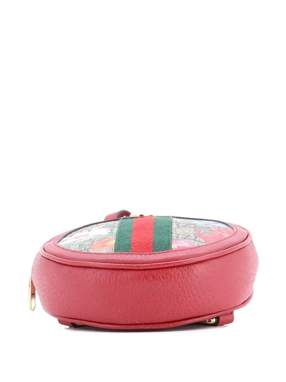 Pre-owned Gucci Ophidia Round Flora Gg Coated Canvas Mini Backpack In Brown